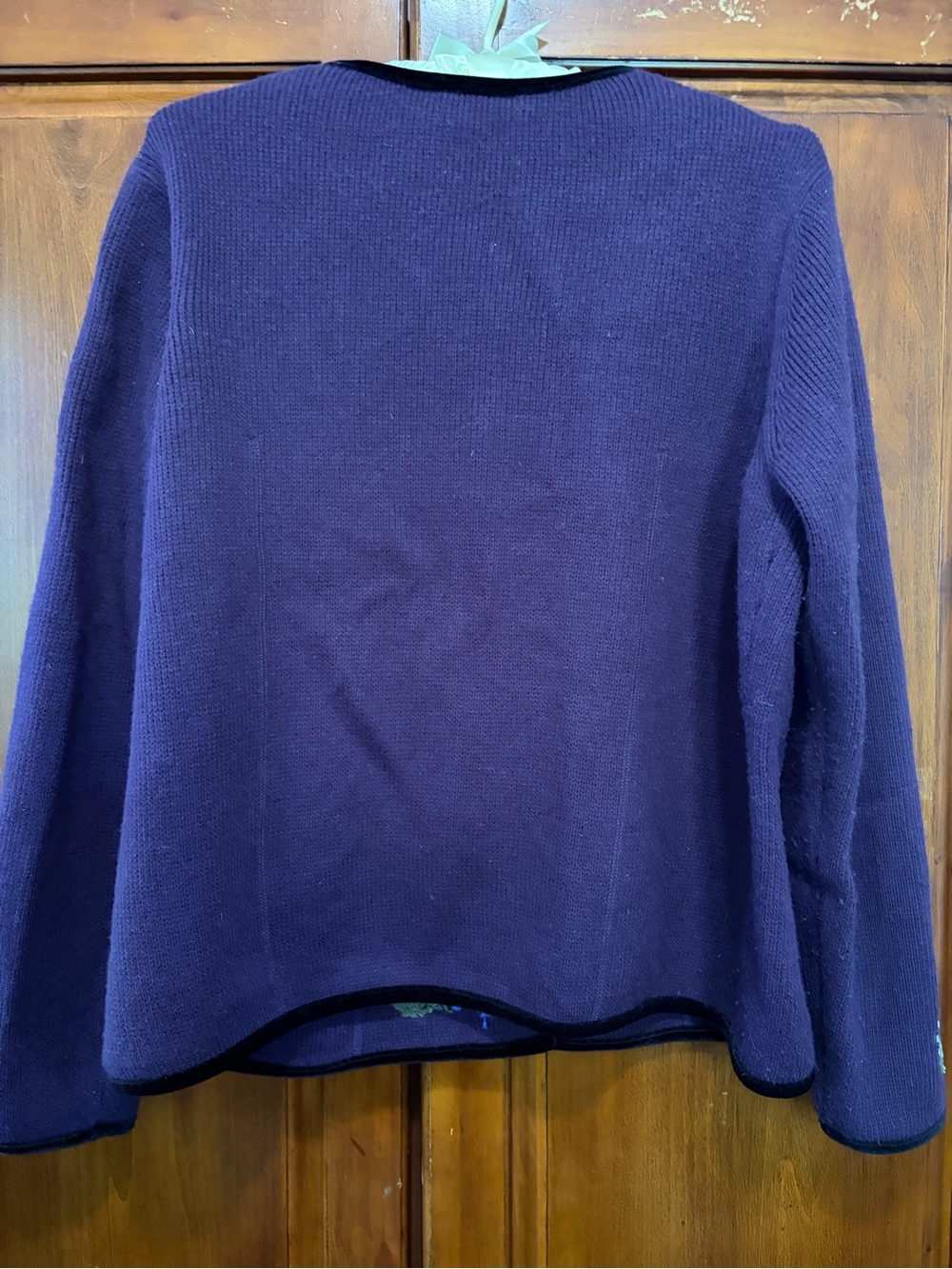 Croft & Barrow Purple Embroidered Cardigan with Green & Lavender Accents - Picture 9 of 12
